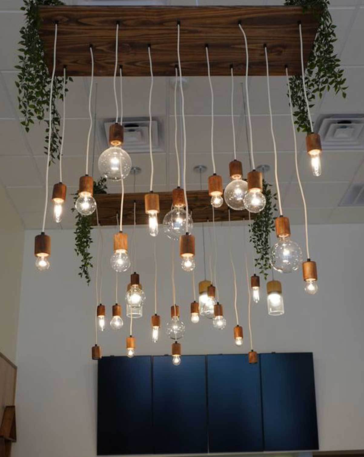 Wood Chandelier - 47" x 24": Design Your Own Hangout Lighting 
